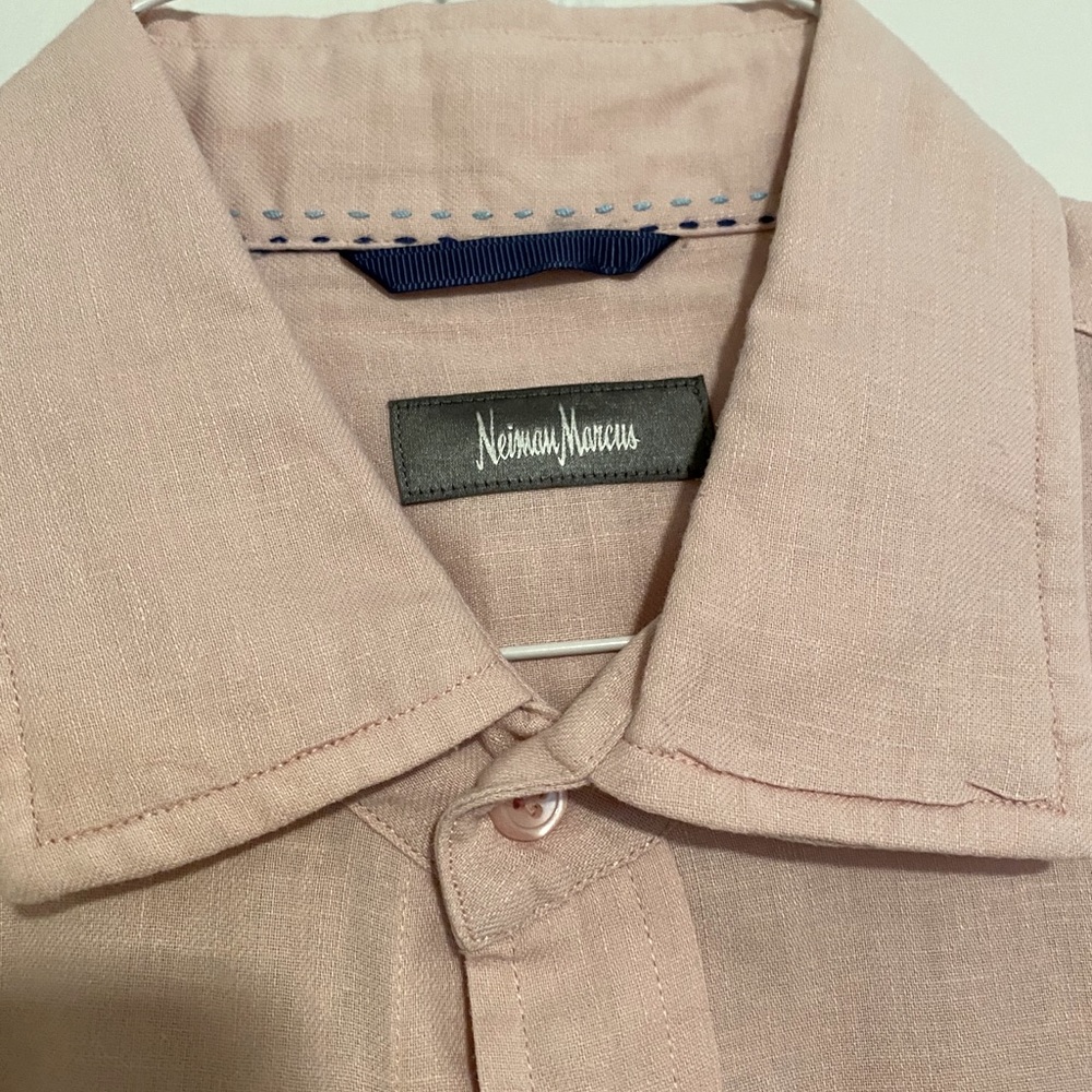 Linen short sleeve dress shirt